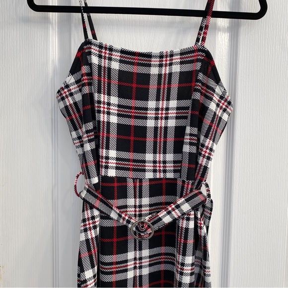 COPY - Almost Famous Red and Black Plaid Jumpsuit Romper - Picture 3 of 10